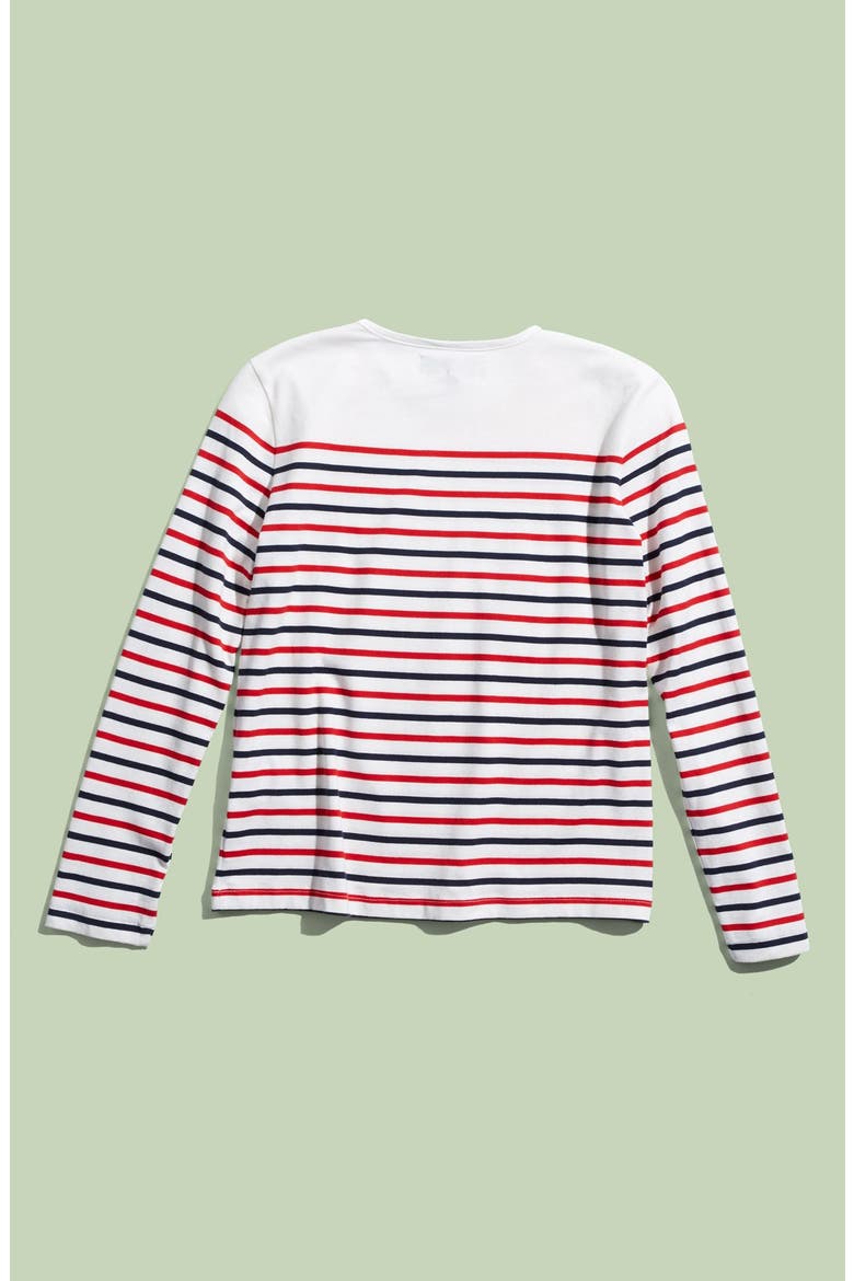 'Island' Long Sleeve Knit Top, Alternate, color, RED WHITE AND BLUE STRIPE