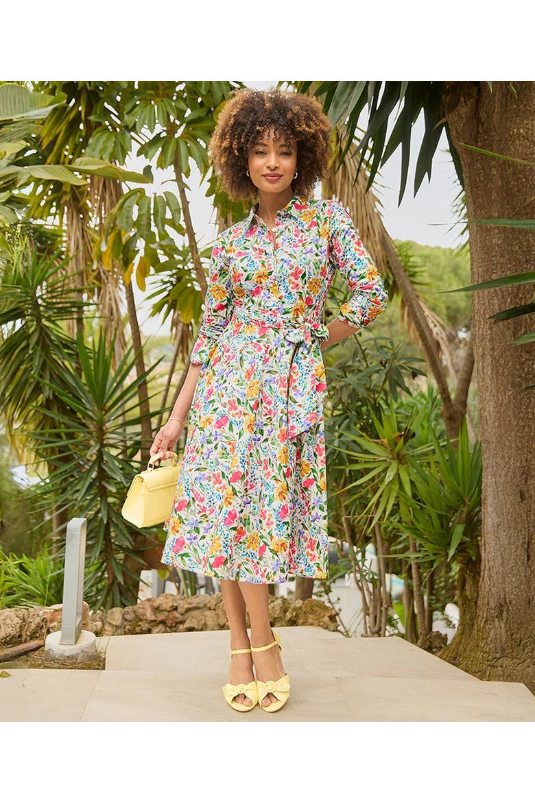 Cotton Midi Shirtdress, Main, color, DITSY MULTI GARDEN
