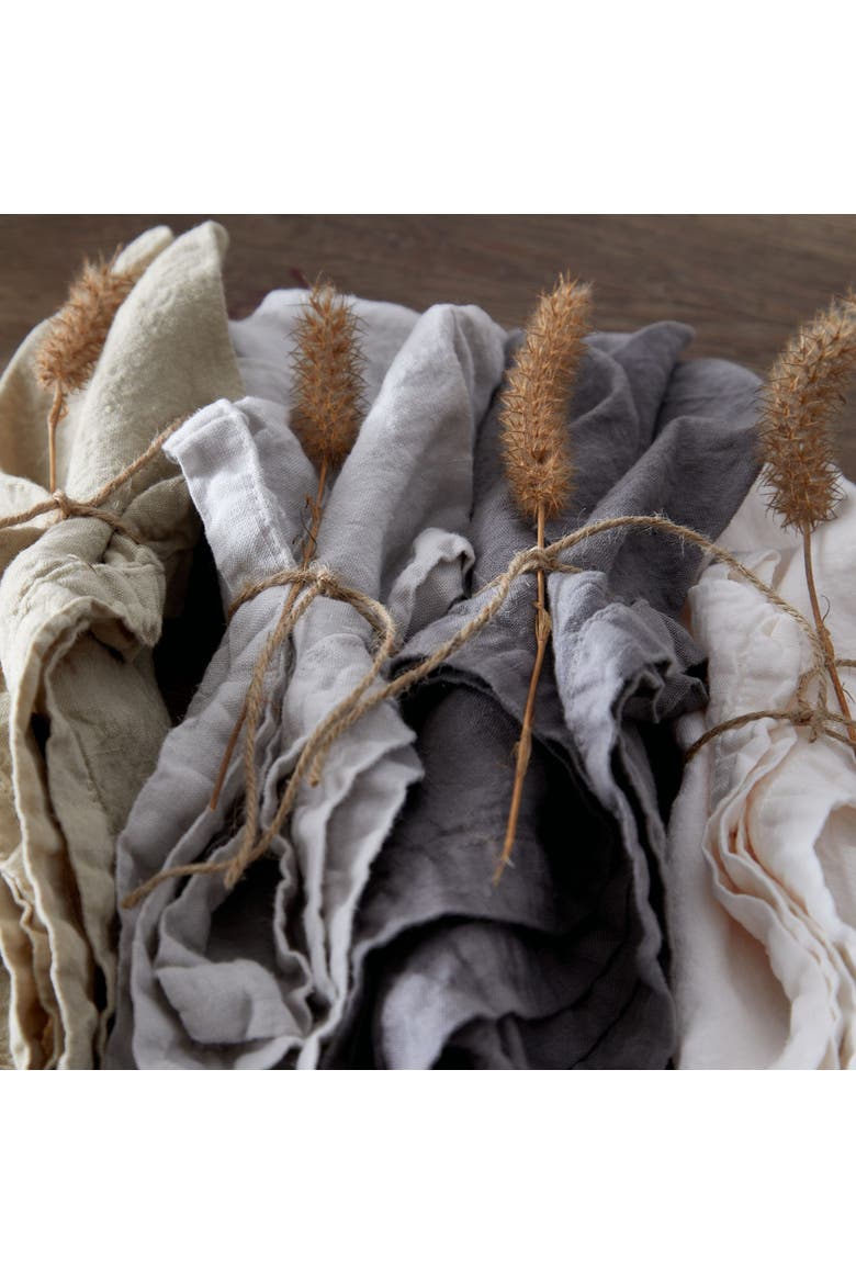 Maria Set/4 napkins, Alternate, color, Chalk white