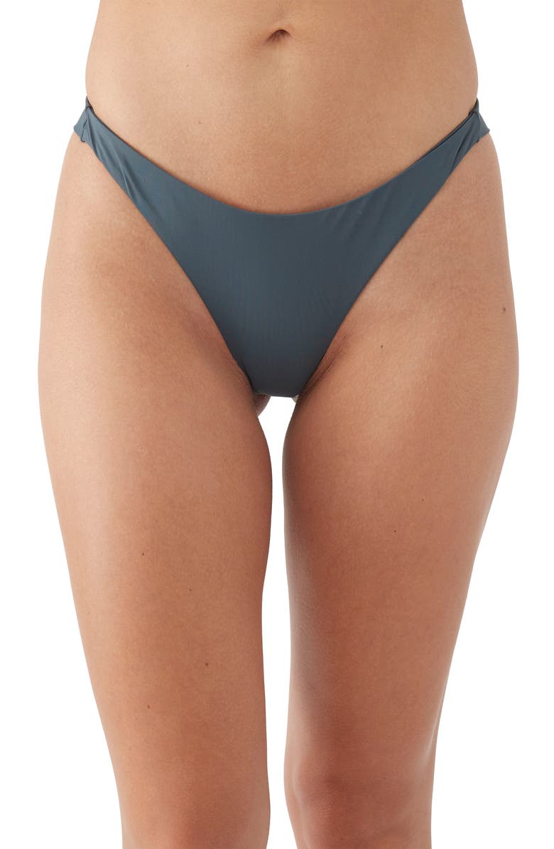 O'Neill Hermosa Saltwater Solids Bikini Bottoms, Main, color, Slate