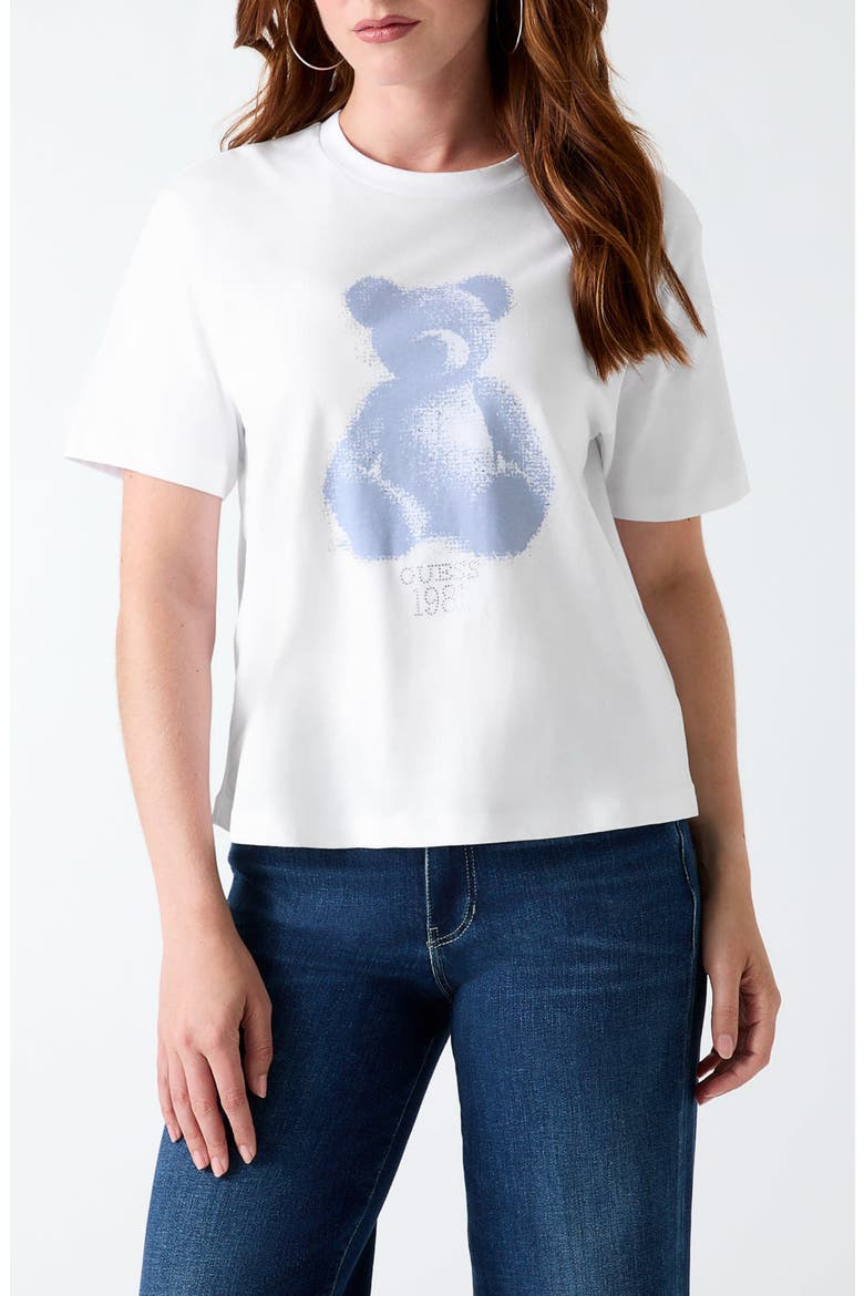 Bear Graphic Tee, Main, color, WHITE MULTI