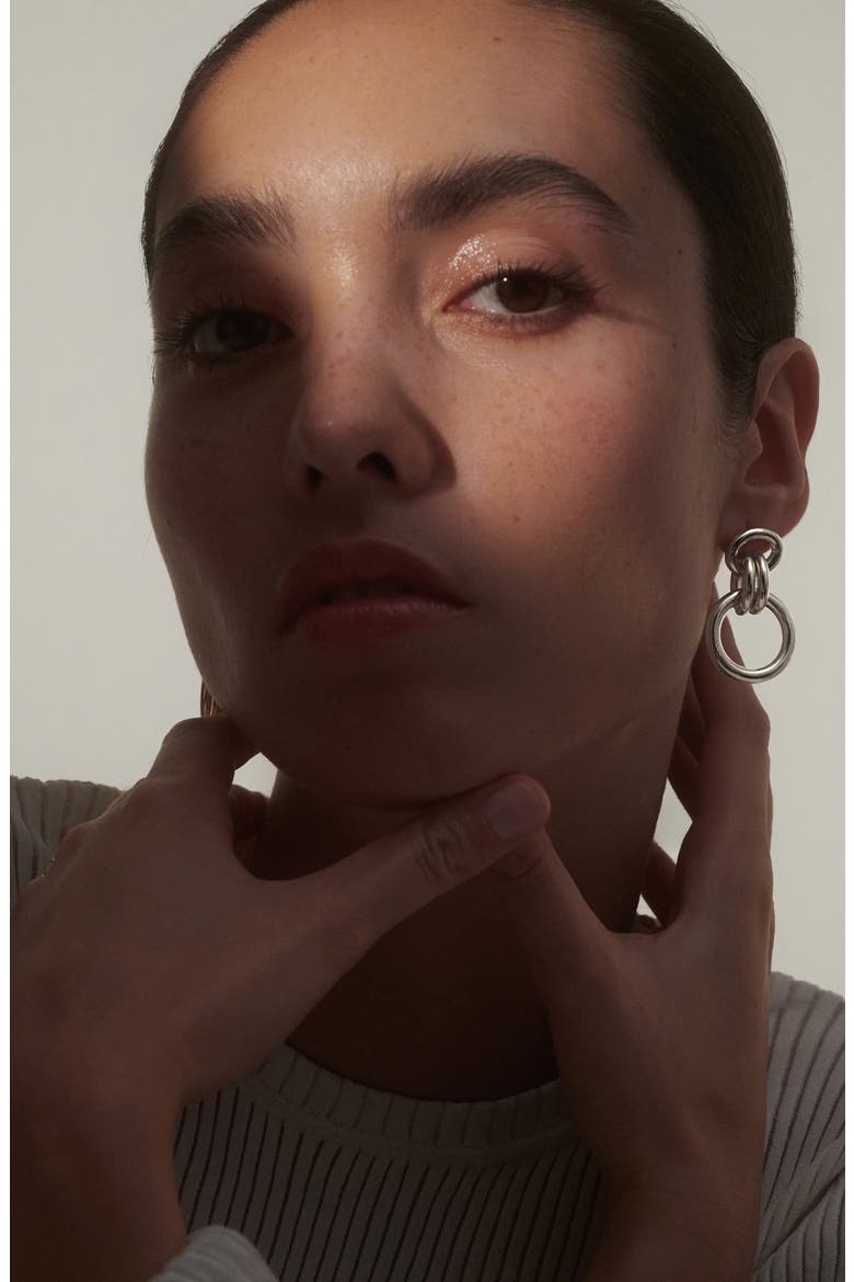 Mina Sterling Silver Plate Drop Earrings, Alternate, color, SILVER
