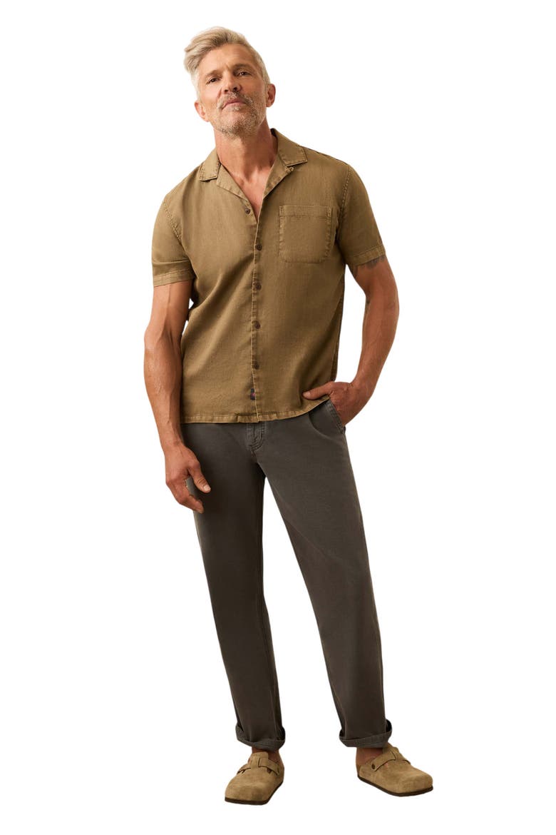 Hemp Blend & Organic Cotton Camp Shirt, Alternate, color, TIMBER