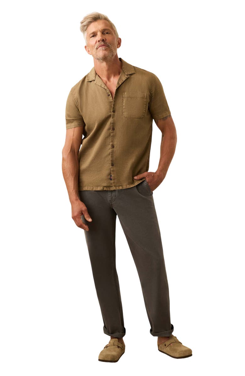 Faherty Hemp Blend & Organic Cotton Camp Shirt, Alternate, color, Timber