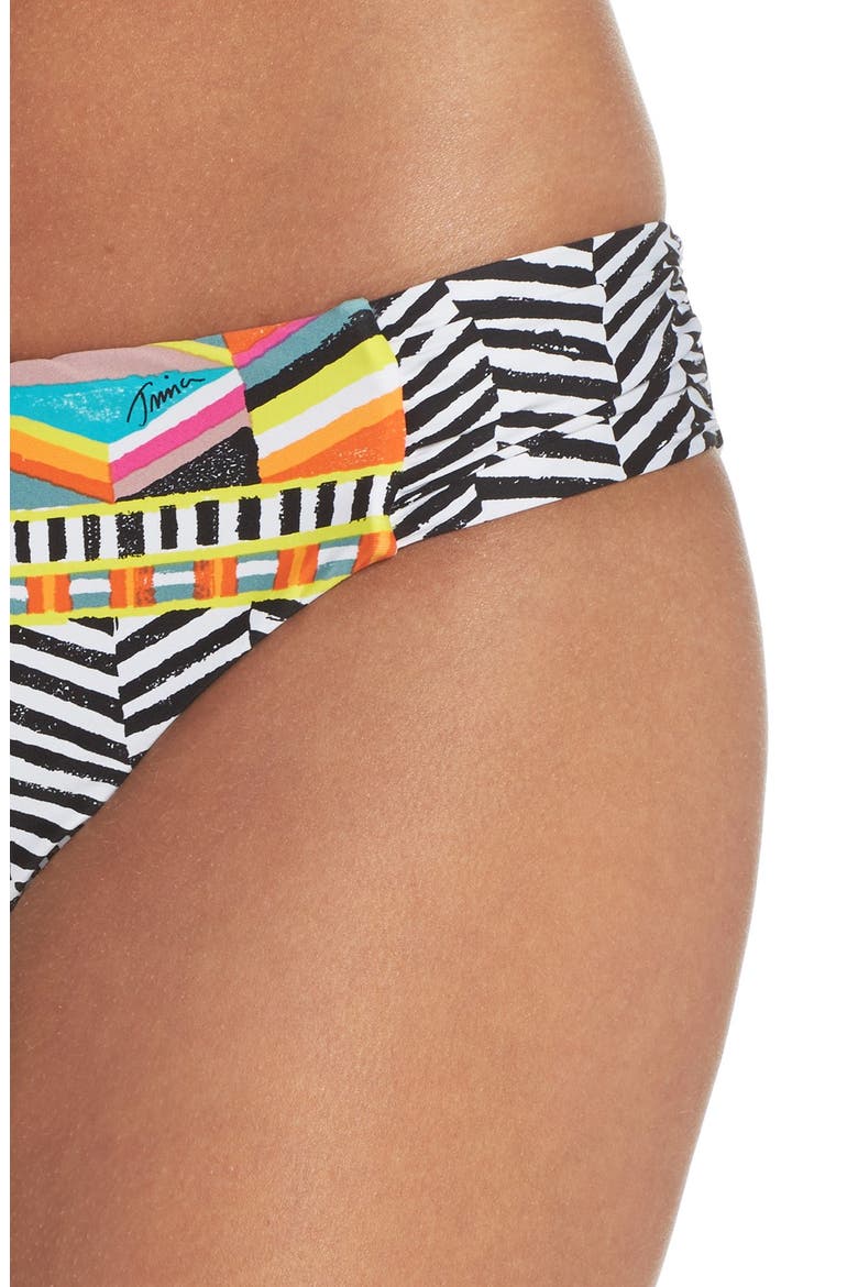 Brasilia Shirred Hipster Bikini Bottoms, Alternate, color, MULTI