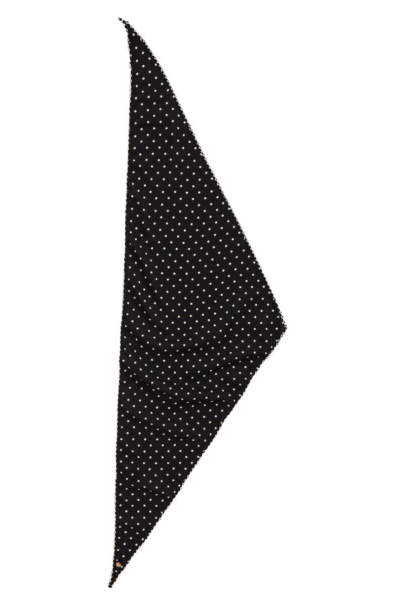 Lele Sadoughi Picot Trim Triangle Scarf, Alternate, color, Jet Dot