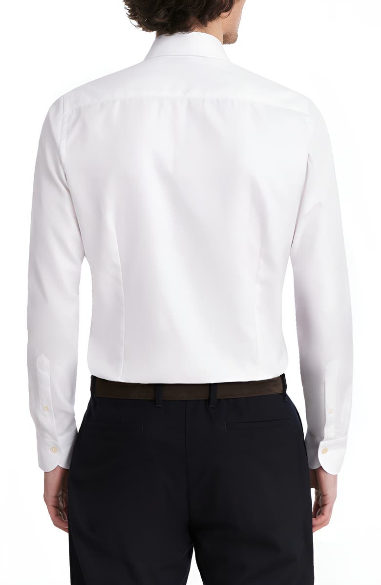 Emanuel Berg Solid White Luxury Cotton Stretch Twill Dress Shirt, Alternate, color, White