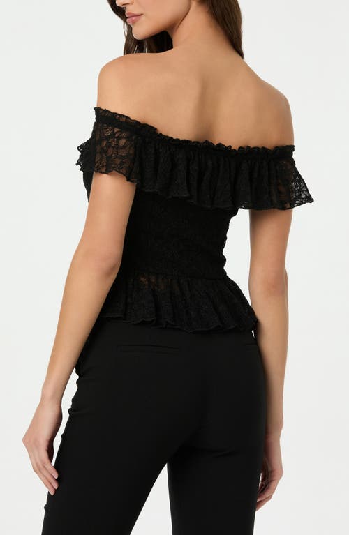 Astr The Label Off The Shoulder Lace Peplum Top