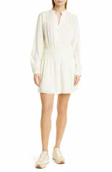 rag & bone Calista Long Sleeve Cotton & Silk Minidress