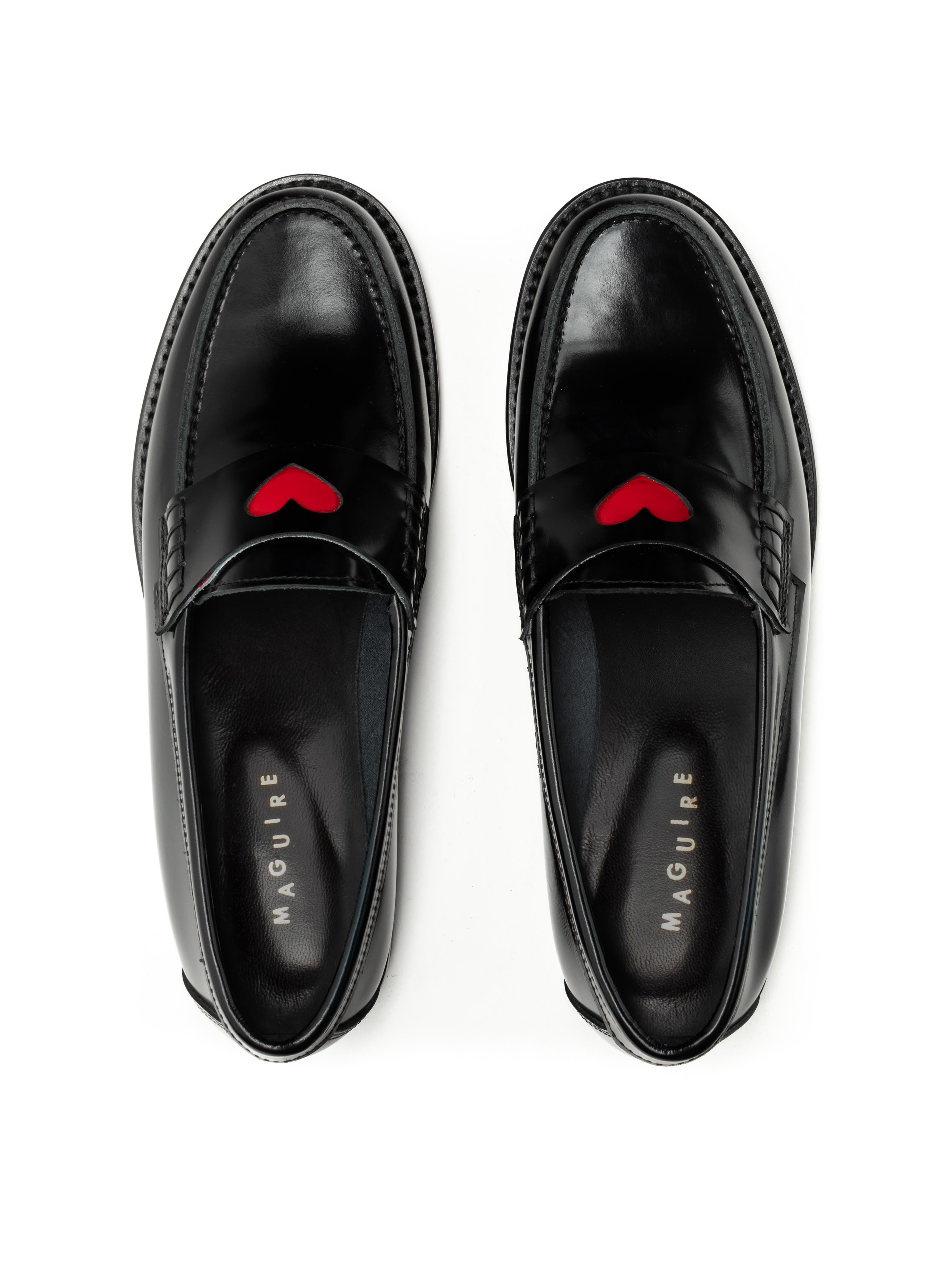 Napoli Loafer, Alternate, color, Black with red heart