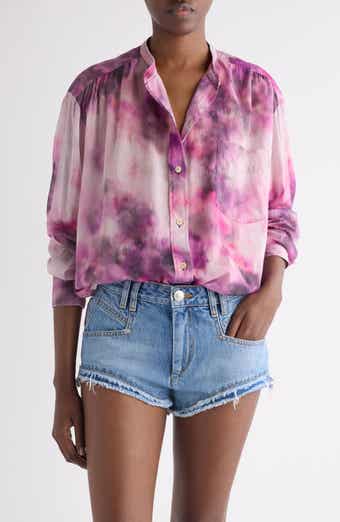 Mexika Tie Dye Cotton Button-Up Shirt