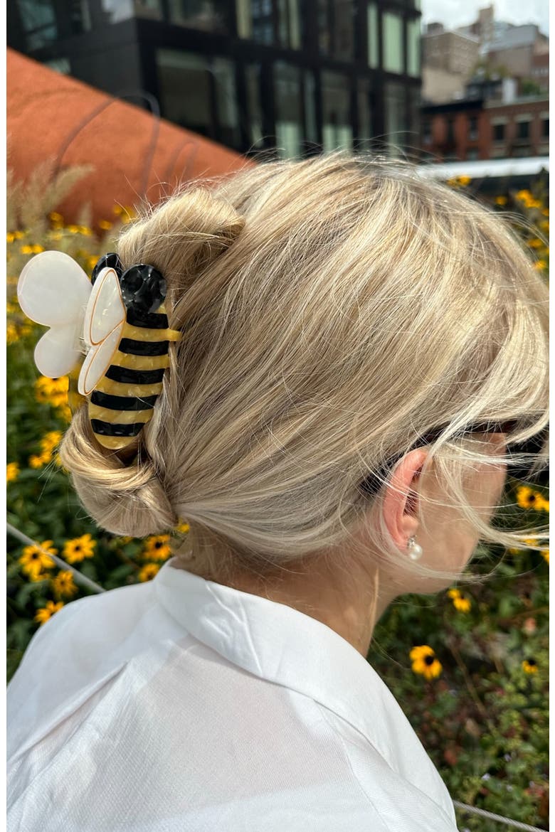 Bumblebee Jaw Hair Clip, Alternate, color, YELLOW