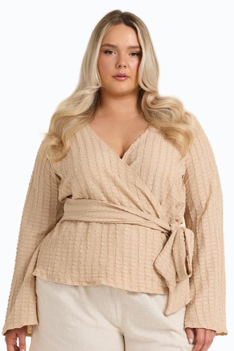 Kimono Wrap Front Belted Top