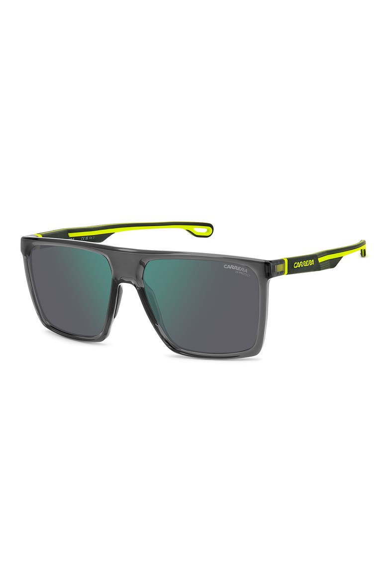 58mm Gradient Shield Sunglasses, Alternate, color, GREY YELLOW