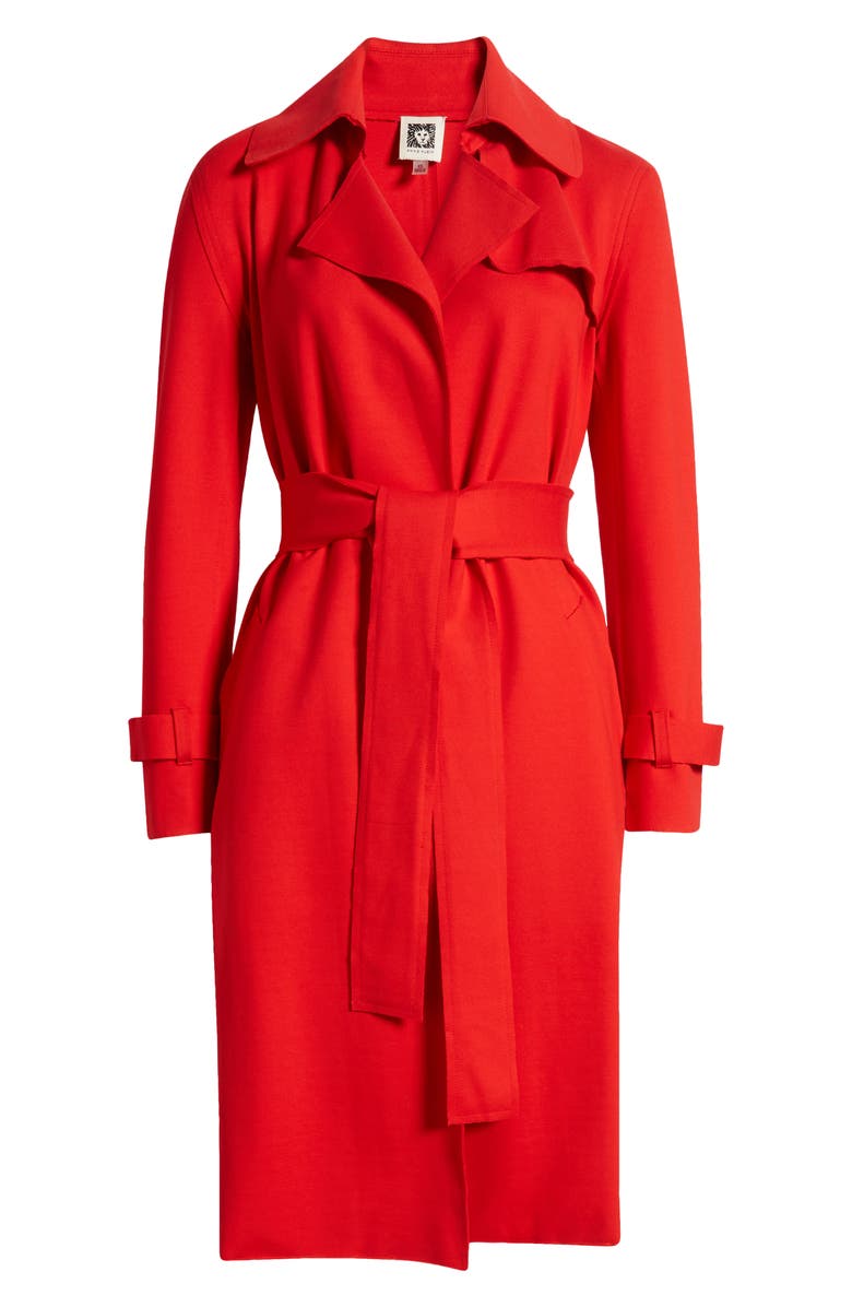 Anne Klein Collection Compression Long Trench Coat, Alternate, color, 