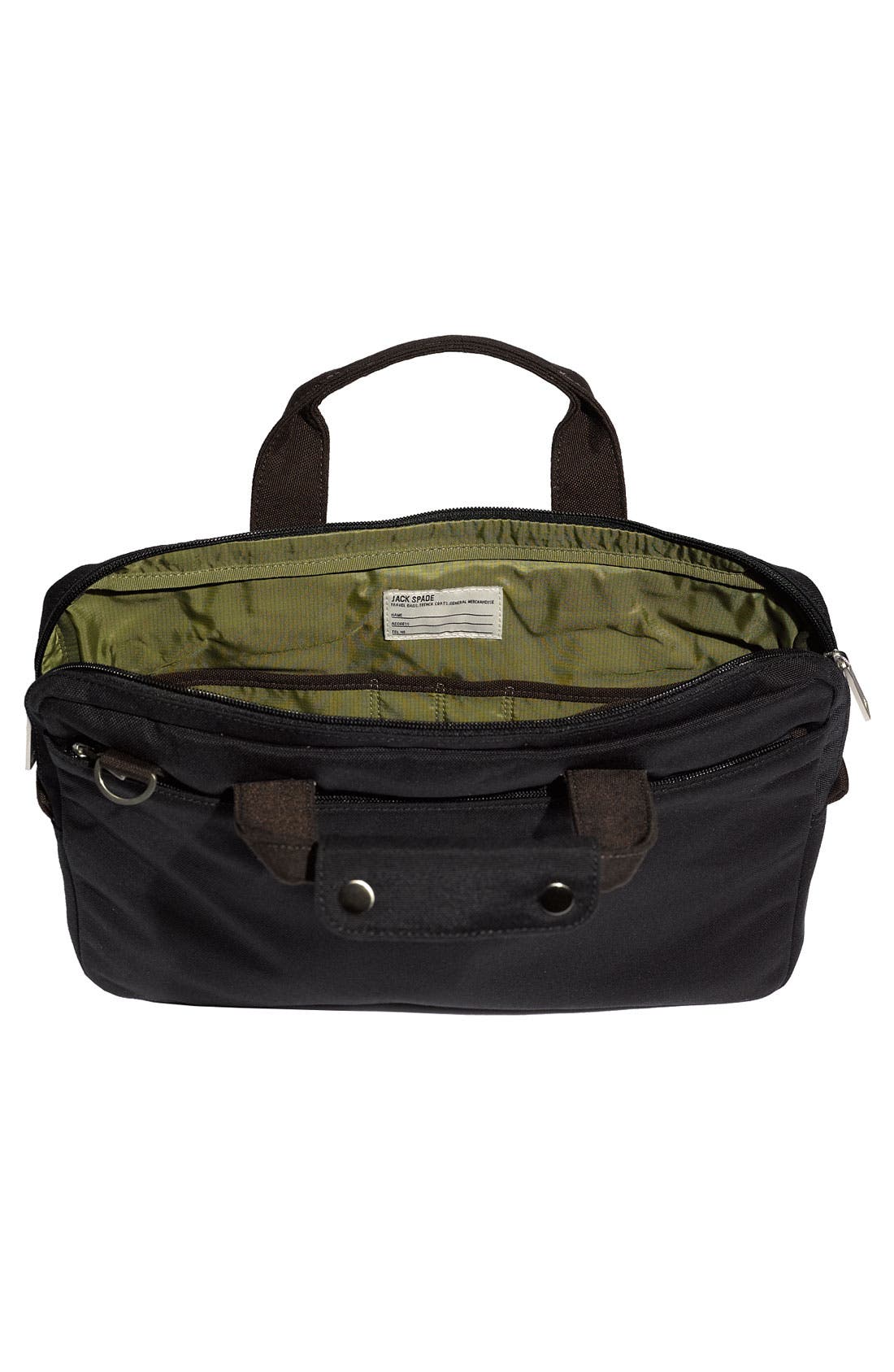 'City' Nylon Canvas Briefcase, Alternate, color, BLACK