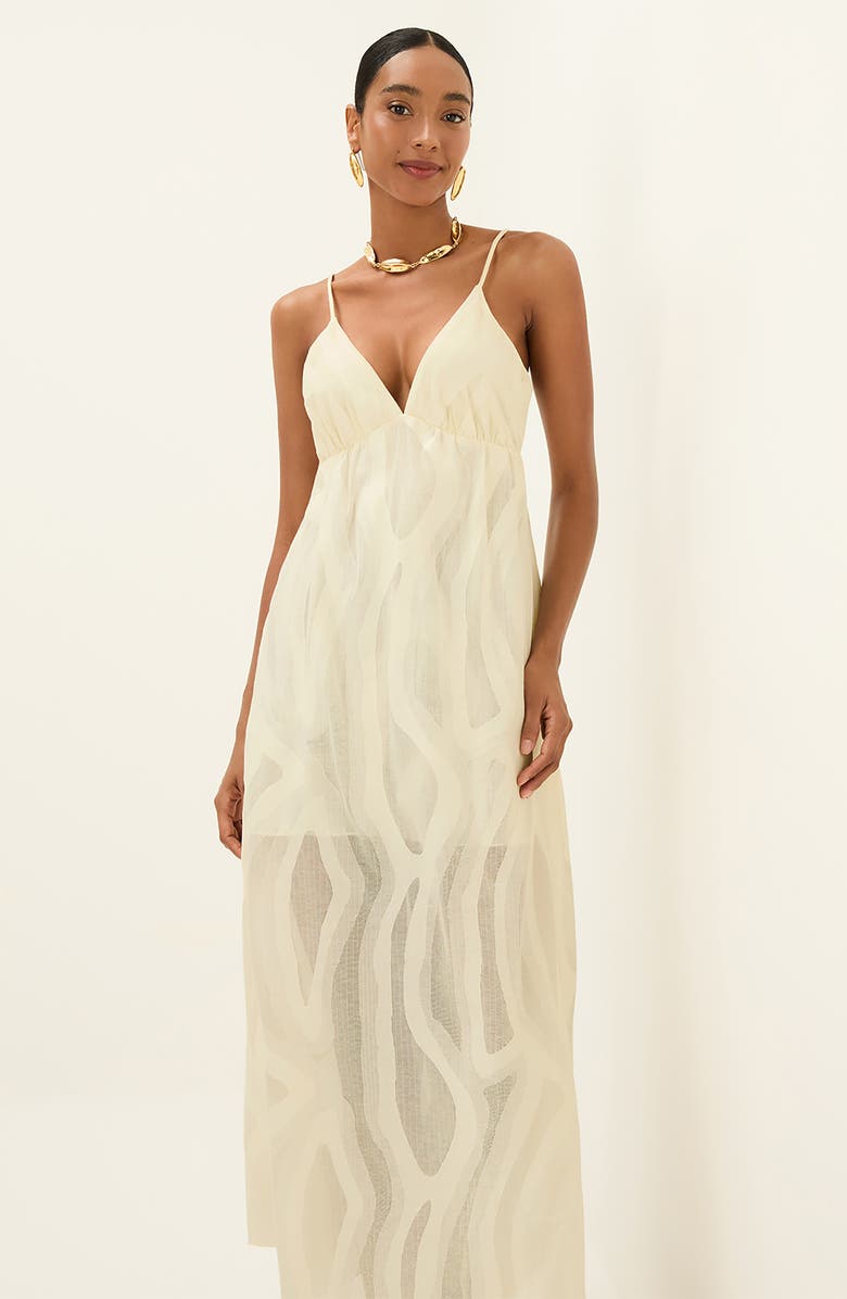 ViX Paula Hermanny Solid Nya Maxi Dress, Alternate, color, Ivory