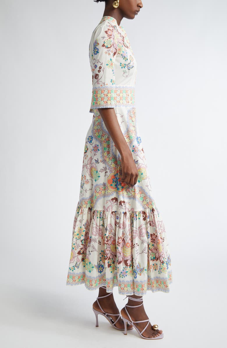 Etro Floral Paisley Maxi Dress, Alternate, color, Stampa F.do Bianco
