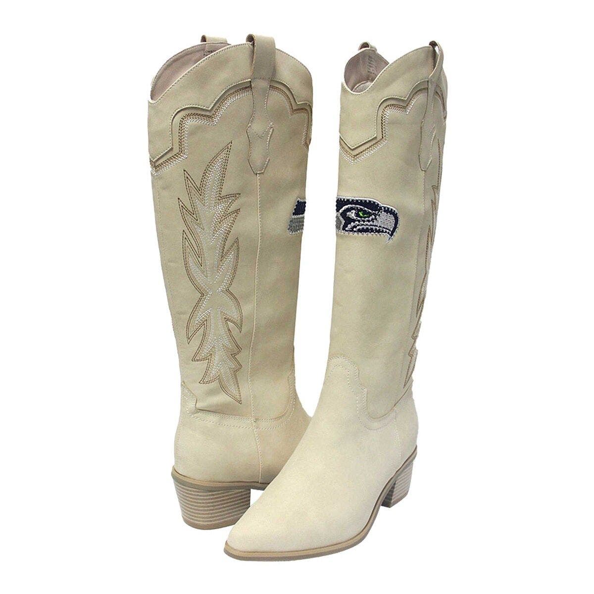CUCE Women's Cuce Cream Seattle Seahawks Cowboy Boots, Main, color, 