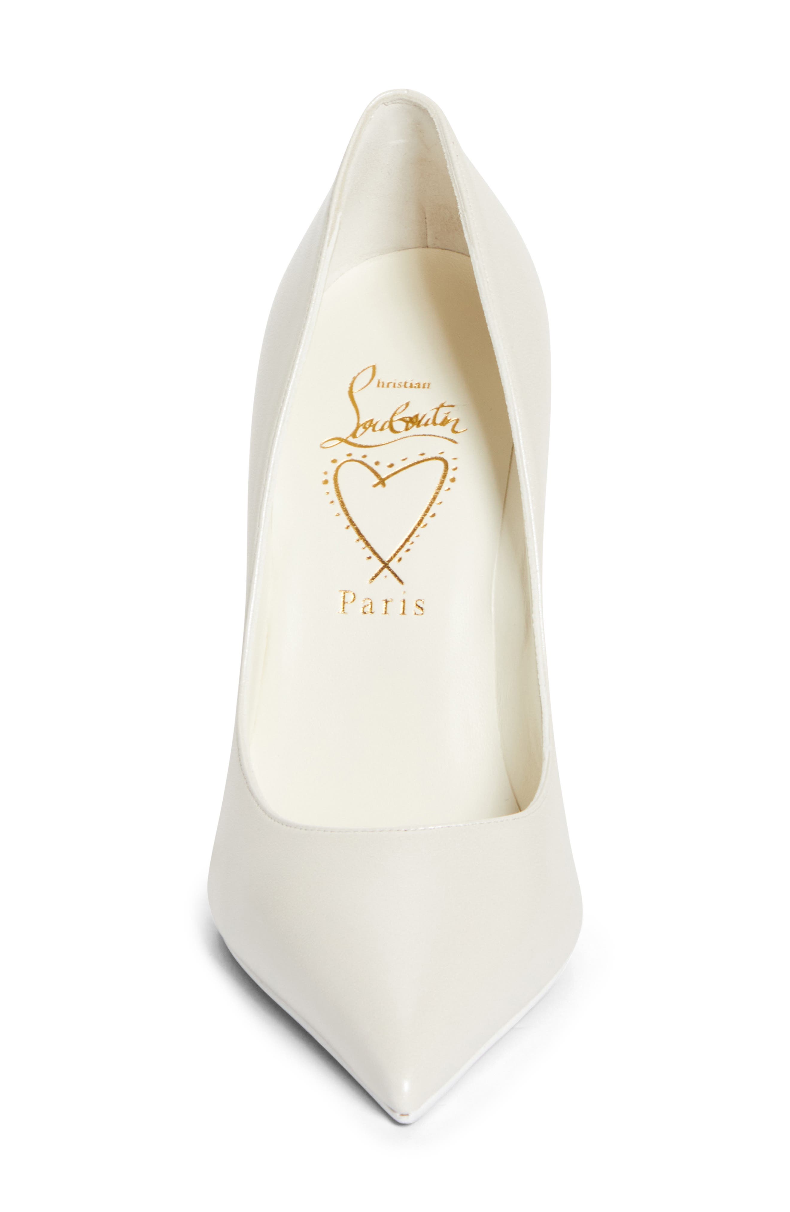 Christian Louboutin Miss Z Pointed Toe Pump, Alternate, color, Bianco/ Snow