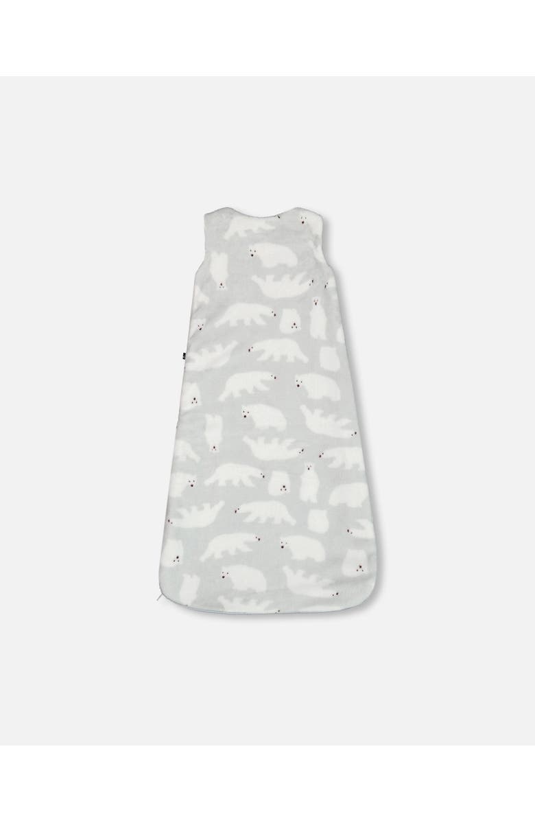 Deux par Deux Baby Boy's Printed Plush Sleep Sack Gray With Polar Bears, Alternate, color, 