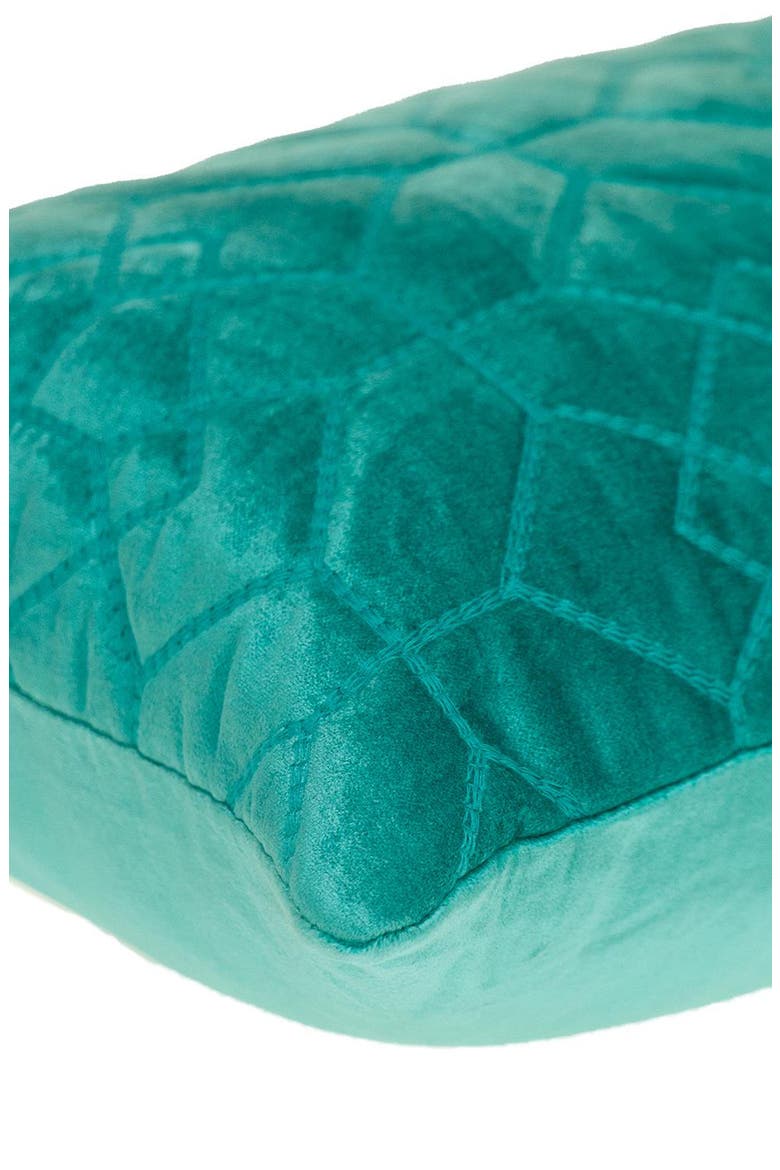 Tufted Velvet Oblong Throw Pillow, Alternate, color, AQUA