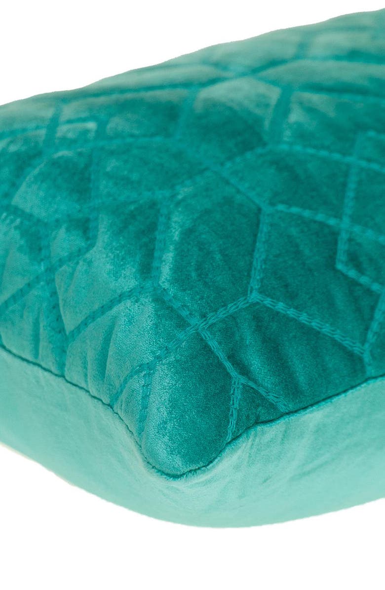 PARKLAND COLLECTION Tufted Velvet Oblong Throw Pillow, Alternate, color, Aqua