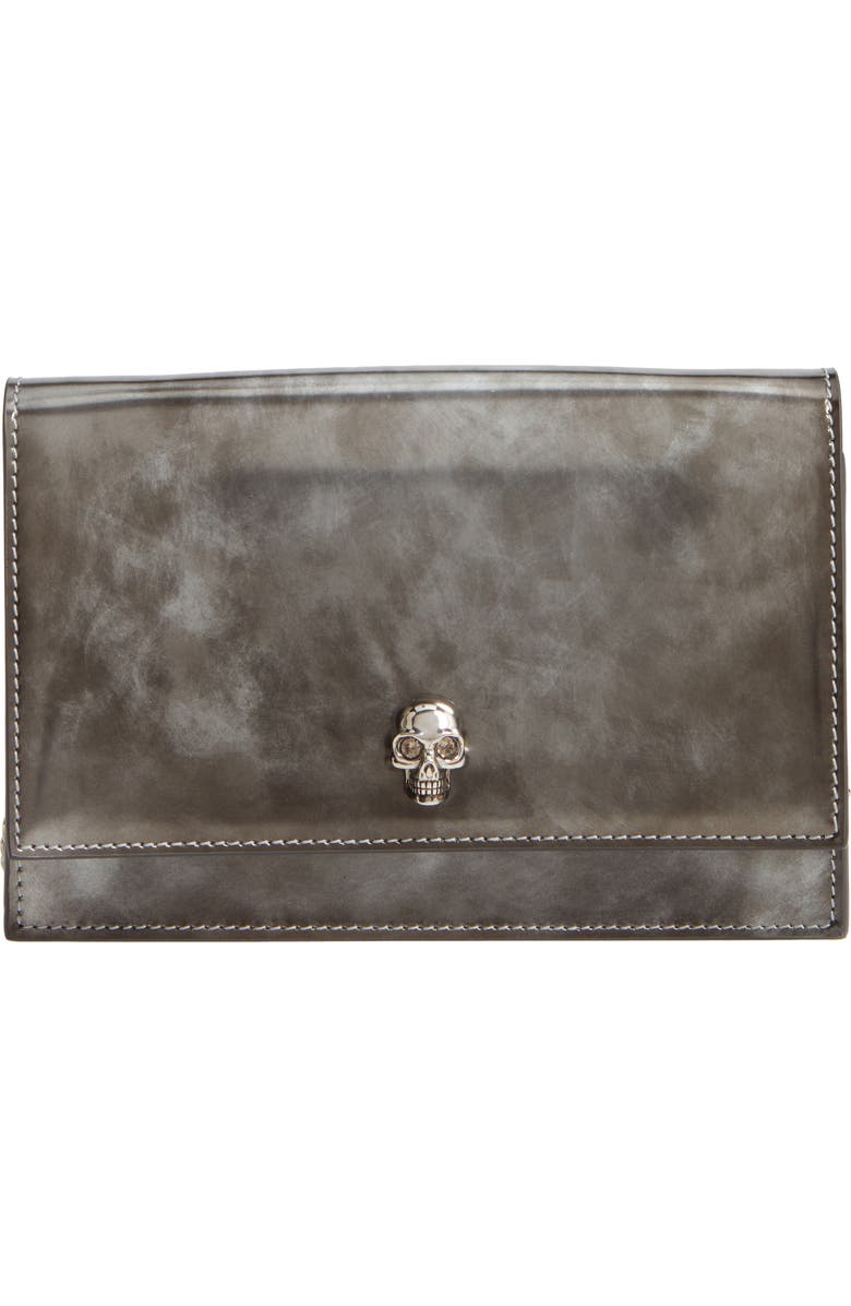 Alexander McQueen Mini Skull Brushed Leather Crossbody Bag, Main, color,