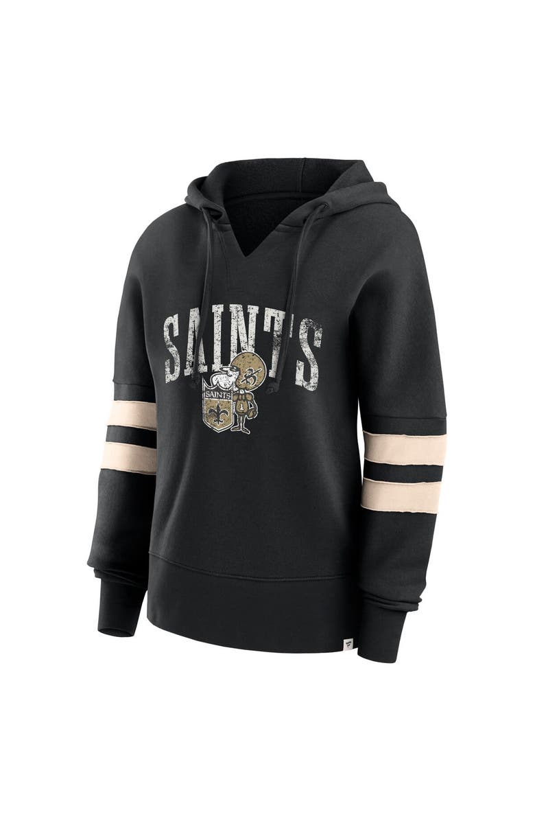 FANATICS Women's Fanatics Branded Black New Orleans Saints Bold Move Dolman V-Neck Pullover Hoodie, Alternate, color, Black