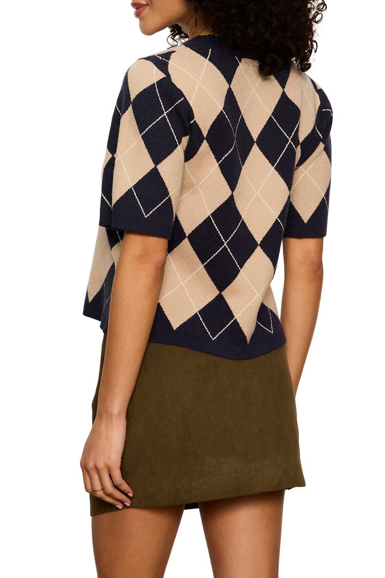 Perfect Short Sleeve Sweater, Alternate, color, LOMA ARGYLE BLUE