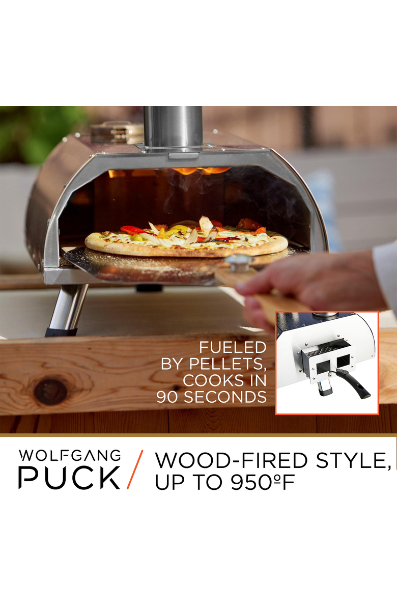 Wolfgang Puck Outdoor Pizza Oven, Durable Stainless Steel, Portable Pizza Oven, Compact Storage, Pellet Pizza Oven, Alternate, color, 
