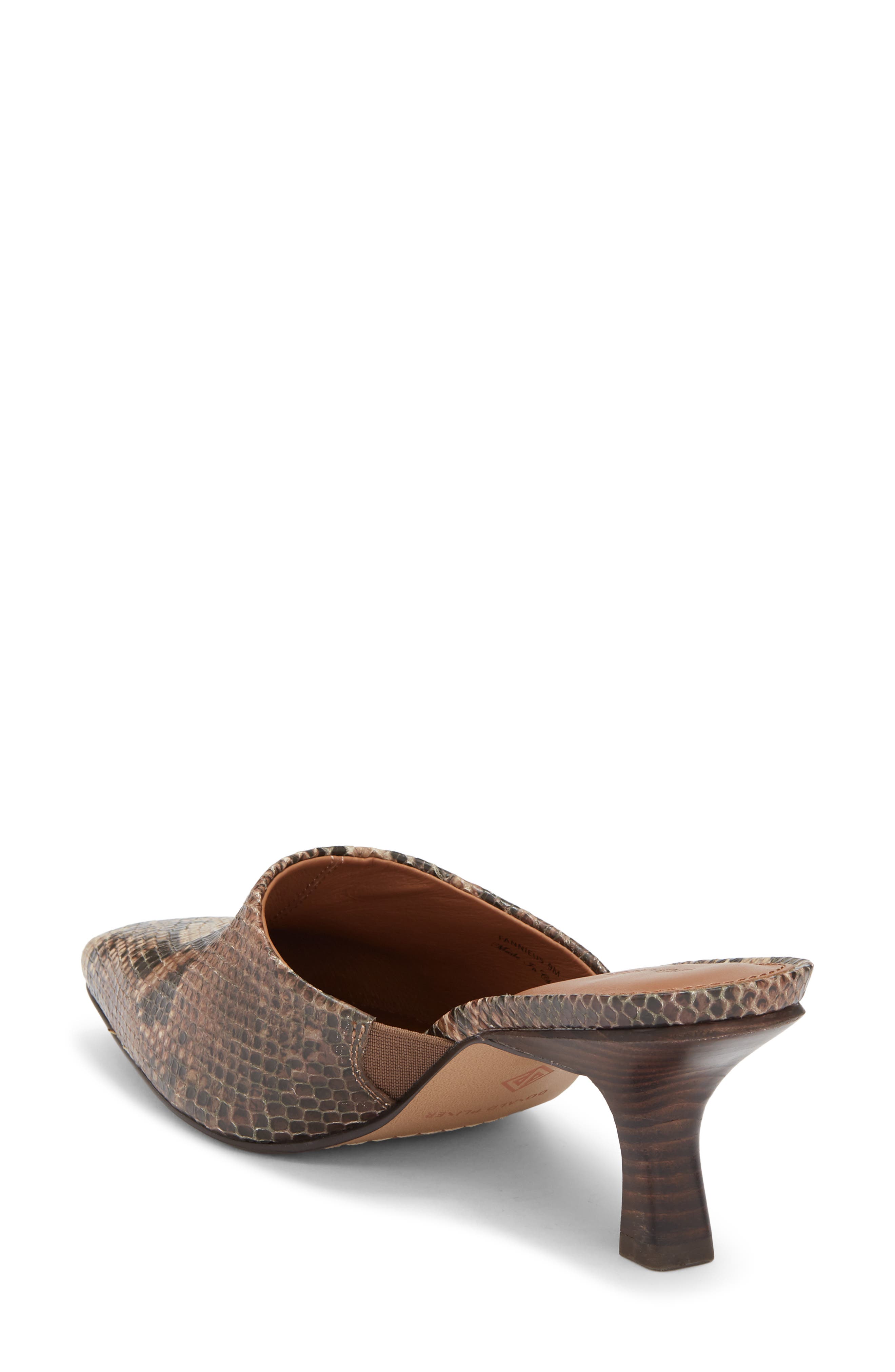 Fannie Leather Heeled Mule, Alternate, color, BROWN