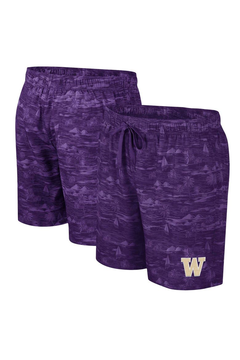 Men's Colosseum Purple Washington Huskies Ozark Swim Shorts, Alternate, color, Purple