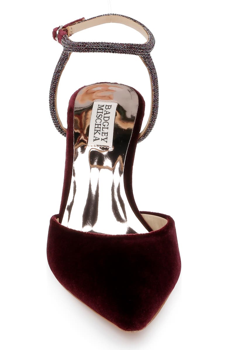 BADGLEY MISCHKA Collection Kamilah Ankle Strap Pump, Alternate, color, Wine Velvet