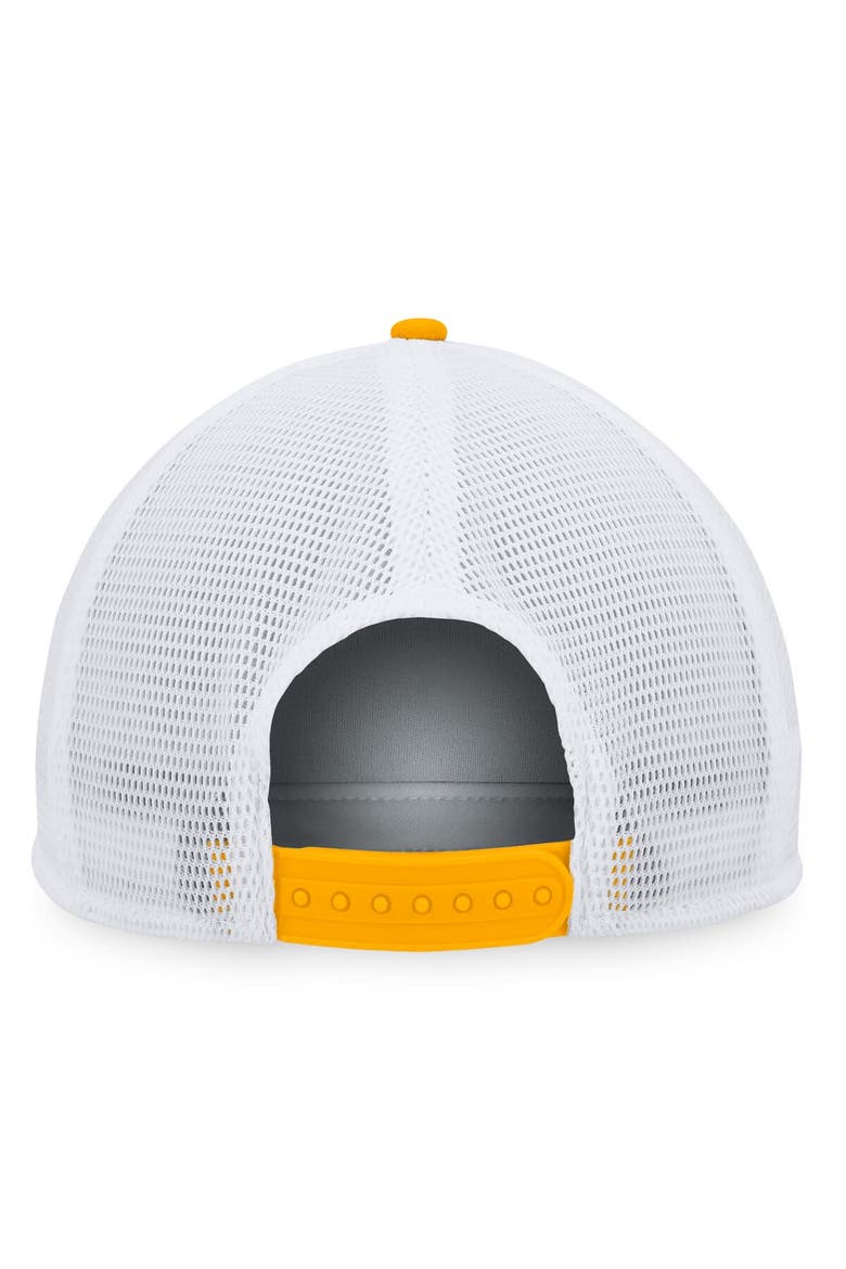 Men's Fanatics Branded Black/Gold Boston Bruins Heritage Vintage Foam Front Trucker Snapback Hat, Alternate, color, Black
