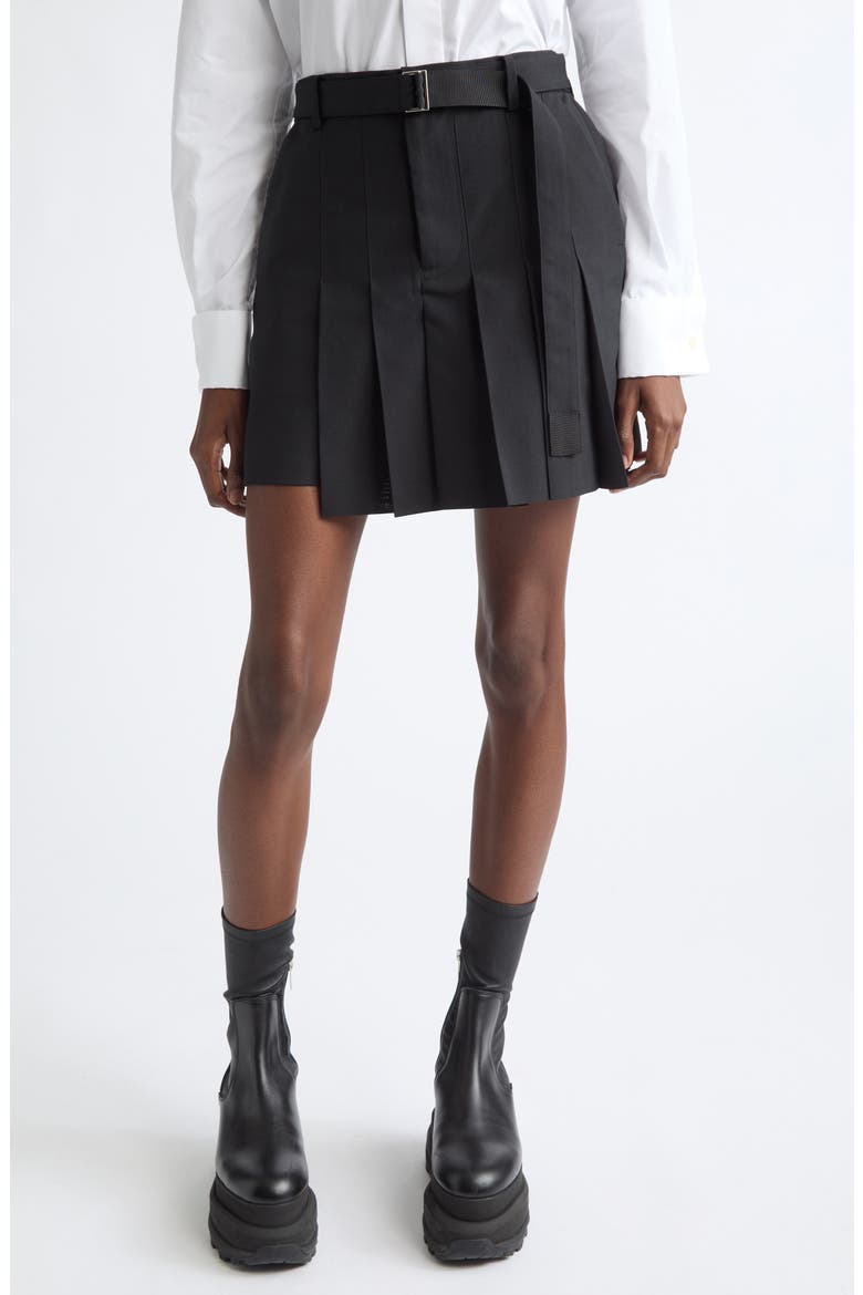 Belting Suiting Skort, Main, color, BLACK