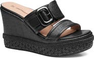 Johnston & Murphy Addison Buckle Platform Wedge Slide Sandal