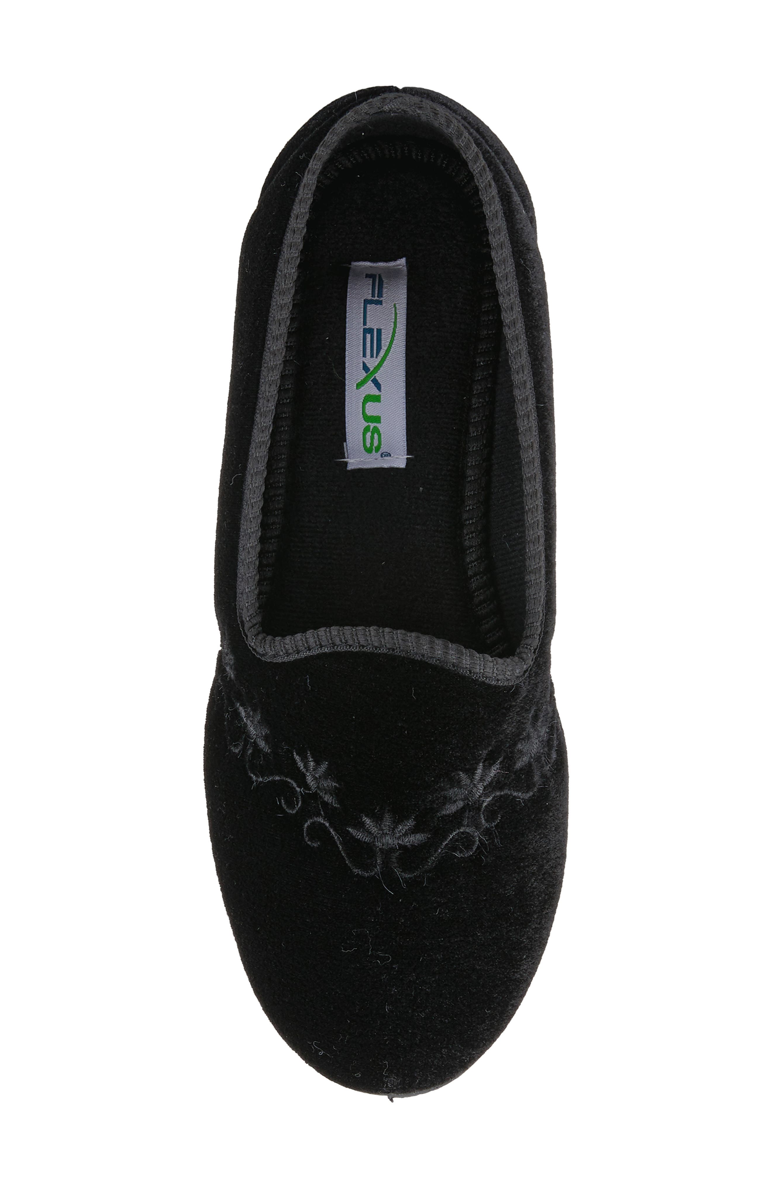 Flexus by Spring Step Jolly Velvet Slipper, Alternate, color, Black