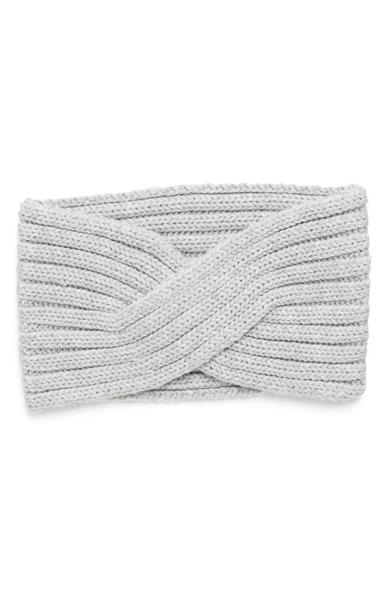 UGG<sup>®</sup> Twist Knit Headband, Main, color, Grey Heather