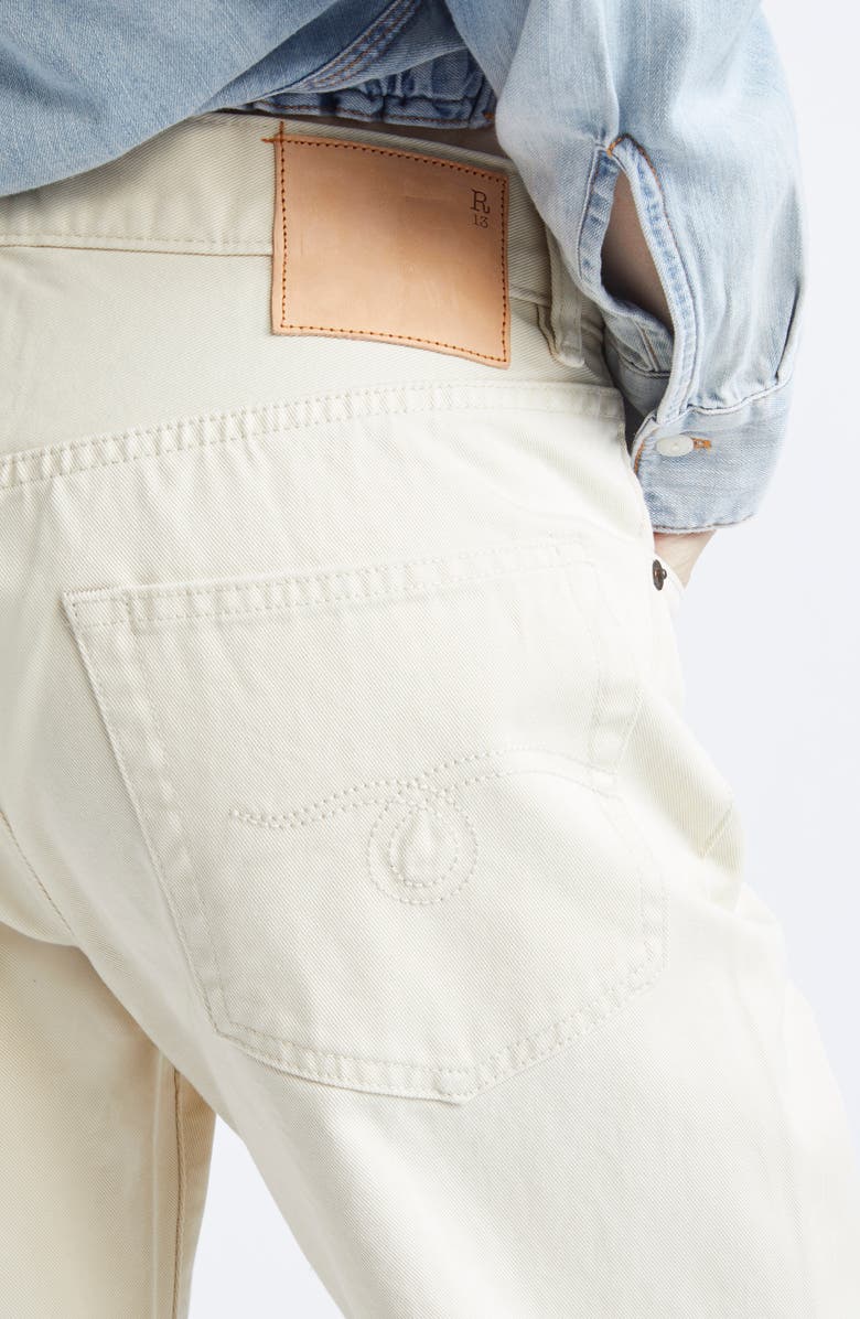 R13 Cuffed Boyfriend Jeans, Alternate, color, Bone White Selvedge