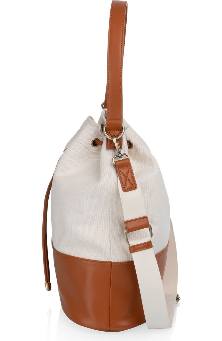Picnic Time Sirolo Canvas & Leatherette Tote, Alternate, color, Beige Canvas