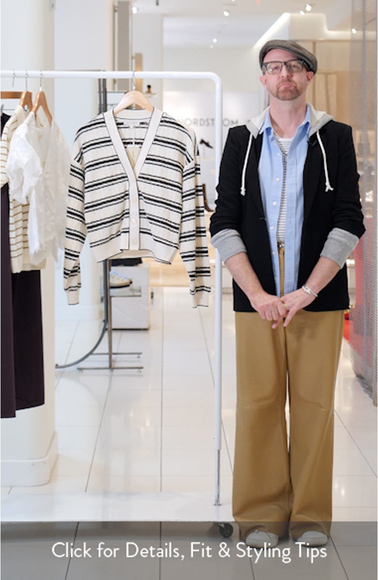 Romy Stripe Crop Pointelle Cardigan, sales video thumbnail