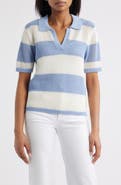 beachlunchlounge Skye Stripe Crochet Polo