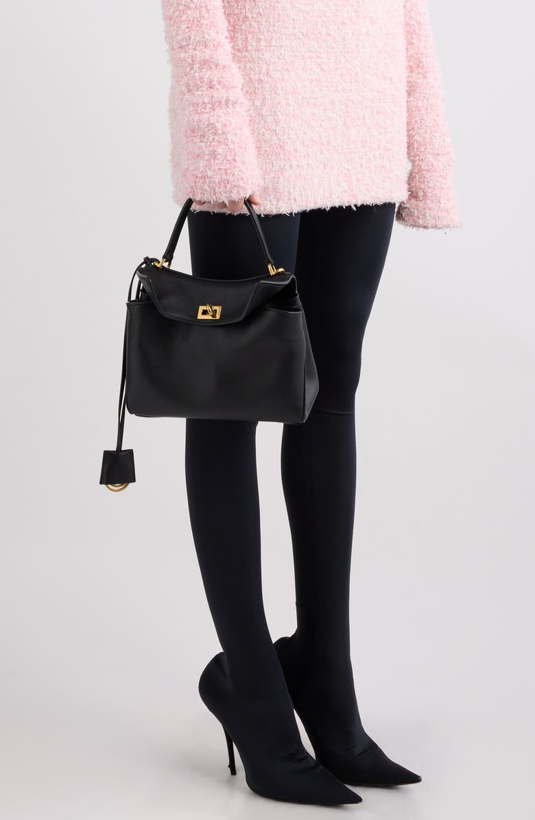 Balenciaga Small Rodeo Leather Handbag, Alternate, color, 1000 Black