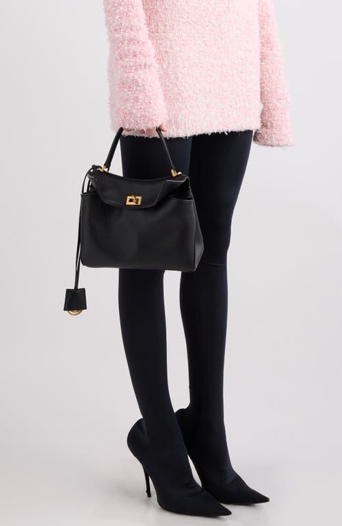 Balenciaga Small Rodeo Leather Handbag In Black