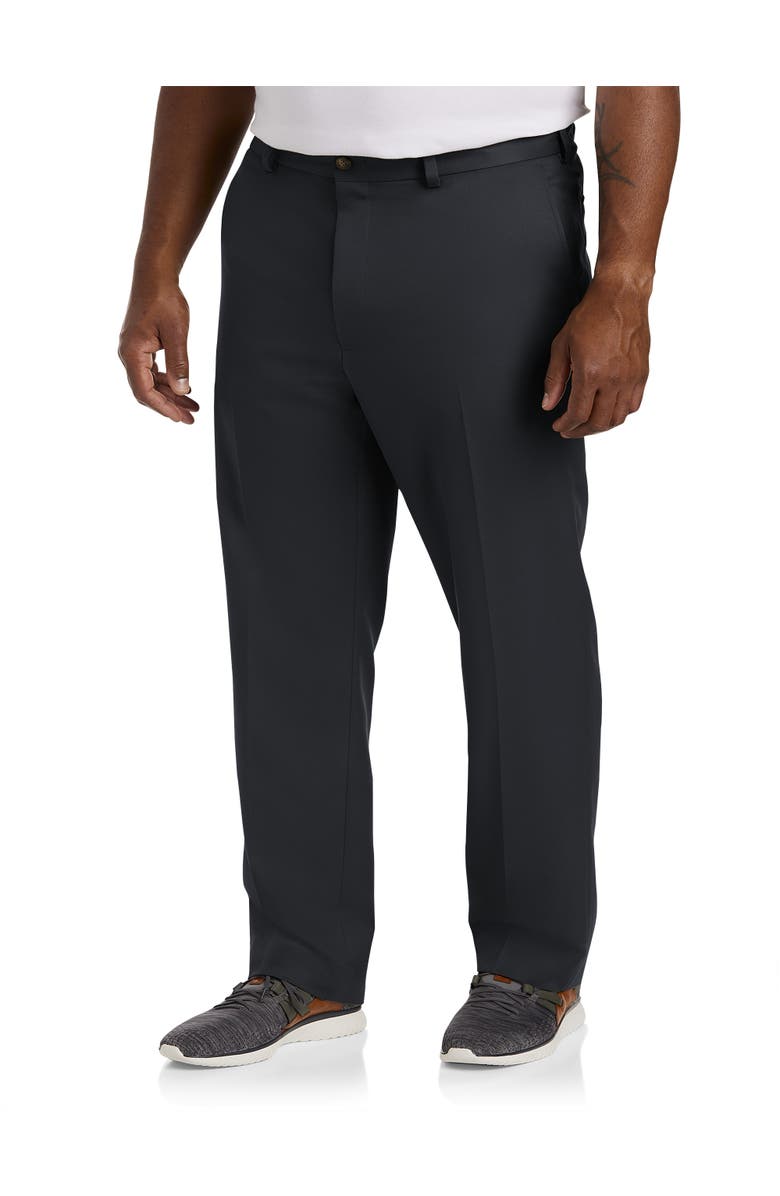 B+T Essentials Big & Tall Microfiber Dress Pants, Main, color, Black