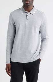 BOSS Pittman Long Sleeve Cotton Piqué Polo