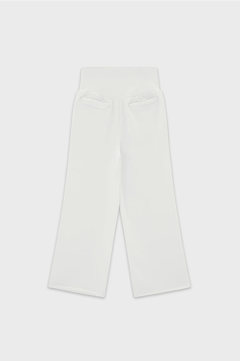 Cotton High Waisted Wide Leg Sweatpant With Raw Hem, Alternate, color, Off White