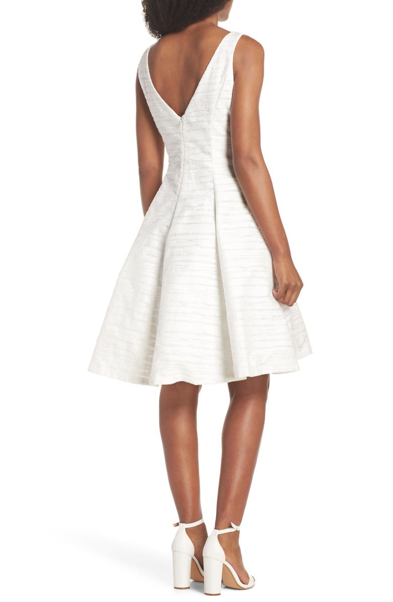 Maggy London Sleeveless Jacquard Fit & Flare Dress, Alternate, color,