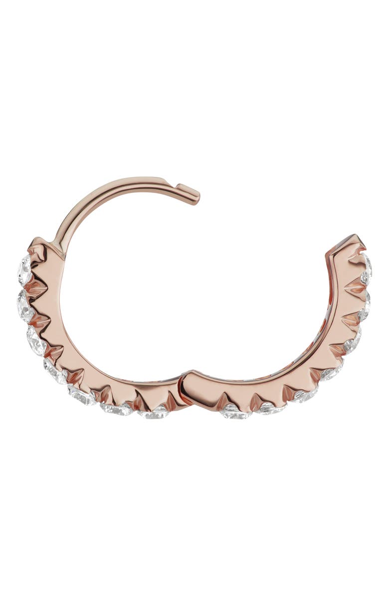 MARIA TASH Invisible Set Diamond Single Clicker Hoop Earring, Alternate, color, 18K Rose Gold/ Diamond
